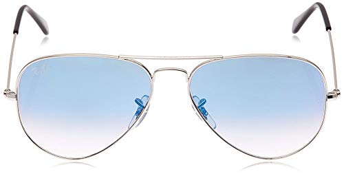 Ray-Ban Aviator Large Metal, Gafas de sol para Hombre, Plateado (Light Blue Gradient), 58