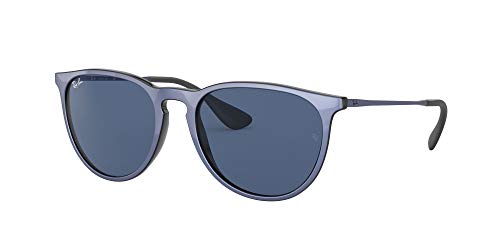 Ray-Ban Erika Gafas, Parte Superior de Color Violeta Metálico En Negeo/Azul Oscuro, 54 Unisex Adulto