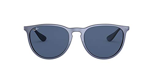 Ray-Ban Erika Gafas, Parte Superior de Color Violeta Metálico En Negeo/Azul Oscuro, 54 Unisex Adulto