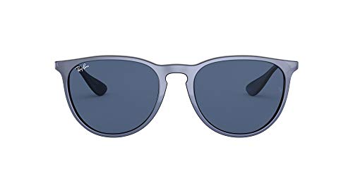 Ray-Ban Erika Gafas, Parte Superior de Color Violeta Metálico En Negeo/Azul Oscuro, 54 Unisex Adulto