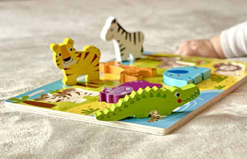 RB&G Puzle de madera con piezas grandes, para niños a partir de 1 año de hipopótamo & Co.