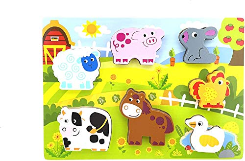 RB&G Puzzle de madera con grandes piezas – Puzzle de animales de safari, para niños a partir de 1 año conejo & Co.