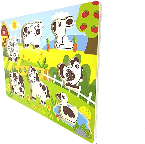 RB&G Puzzle de madera con grandes piezas – Puzzle de animales de safari, para niños a partir de 1 año conejo & Co.