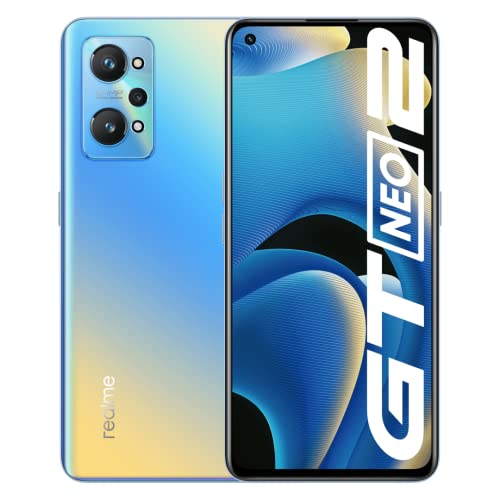 realme GT Neo 2 Smartphone 8GB+128GB, Procesador Qualcomm Snapdragon 870 5G, Pantalla AMOLED E4 de 120Hz, Carga SuperDart de 65W, Cámara Triple de IA de 64 MP, Dual SIM, NFC, Azul