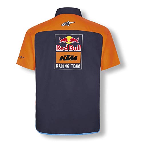 Red Bull KTM Official Teamline Camisa, Azul Hombres X-Large Camisa Manga Larga, KTM Racing Team Original Ropa & Accesorios