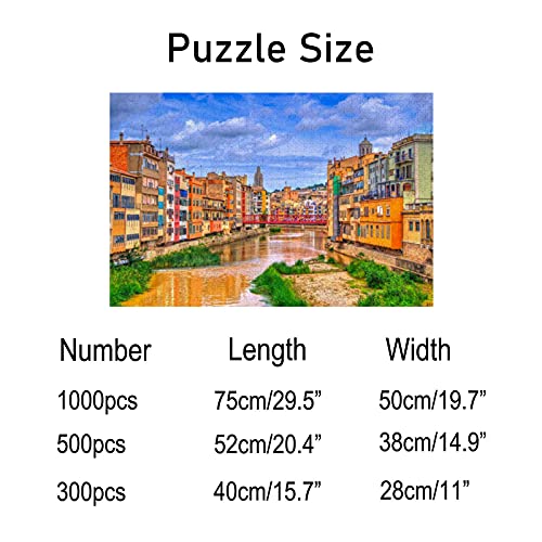 Redecor 1000 piezas casas coloridas en Girona España Jigsaw Puzzle para niños adultos, multicolor