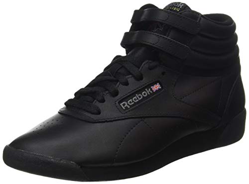 Reebok Freestyle Hi - Zapatillas de cuero para mujer, Negro (Black), 40 EU