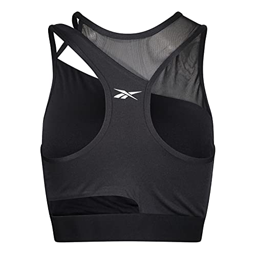 Reebok Womens Cut out Crop Top Alura Black Camiseta, Negro, M Mujer