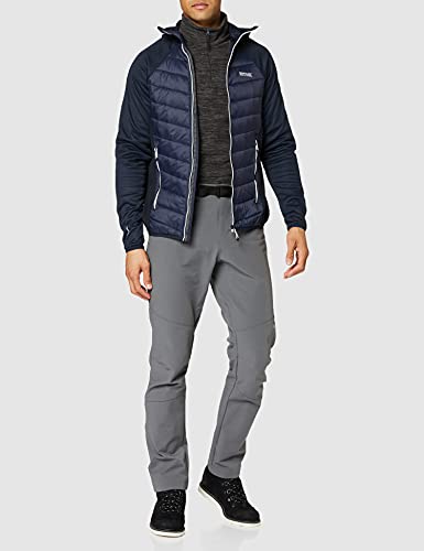 Regatta Andreson V Chaqueta híbrida con capucha, tejido elástico y ligero, repelente al agua, con aislamiento y comprimible Baffled/Quilted Jackets, Hombre, Navy/Navy(White), XXXL