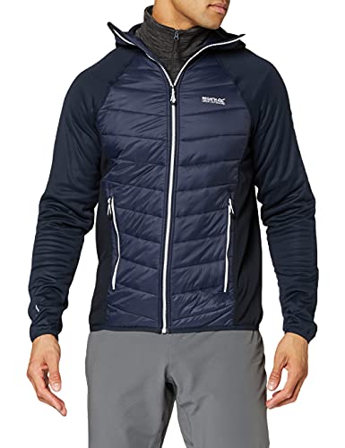 Regatta Andreson V Chaqueta híbrida con capucha, tejido elástico y ligero, repelente al agua, con aislamiento y comprimible Baffled/Quilted Jackets, Hombre, Navy/Navy(White), XXXL