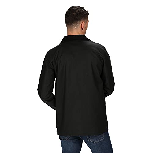 Regatta Country Wax Chaqueta encerada repelente al agua, con ribete de pana en el cuello Jackets Non-Waterproof, Hombre, Black, S