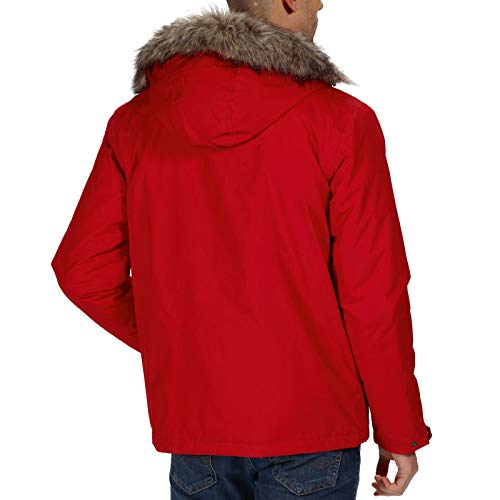 Regatta Haig Chaqueta Impermeable, con Capucha, Costuras Selladas, Forro de poliéster con Aislamiento y Bolsillo Interior de Seguridad Jackets Waterproof Insulated, Hombre, Classic Red, XXXL