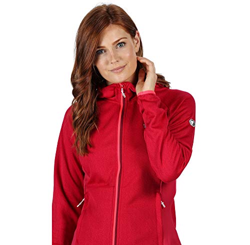 Regatta Helio-Chaqueta Softshell Deportiva con Capucha Y Cremallera Integral Soft Shell, Mujer, Dark Cerise, 14