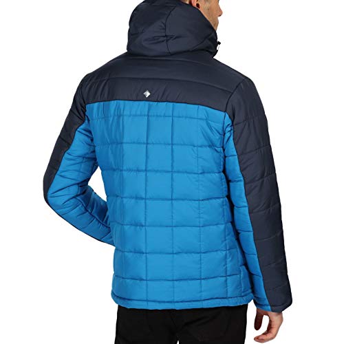 Regatta Nevado IV Chaqueta acolchada, repelente al agua, con capucha, aislamiento y bolsillos con cremallera Baffled/Quilted Jackets, Hombre, Imperial Blue/Nightfall Navy, S