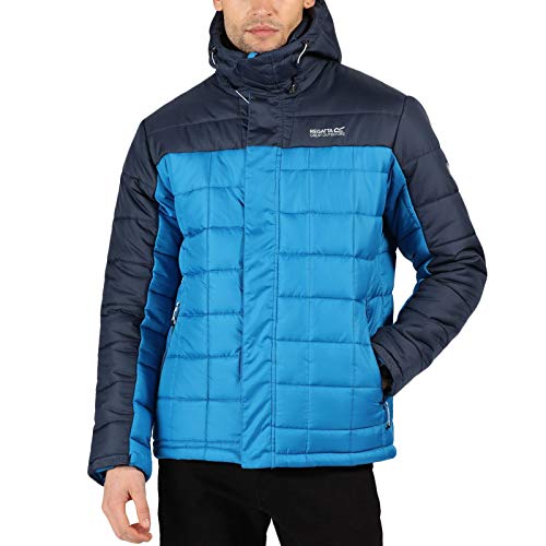 Regatta Nevado IV Chaqueta acolchada, repelente al agua, con capucha, aislamiento y bolsillos con cremallera Baffled/Quilted Jackets, Hombre, Imperial Blue/Nightfall Navy, S