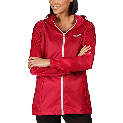 Regatta Pack-it III Chaqueta con Capucha Impermeable, Transpirable, Sin Forro Y Ligera Jackets Waterproof Shell, Mujer, Dark Cerise, 16