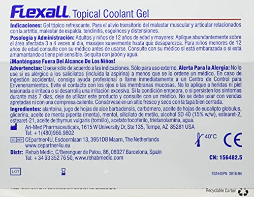 Rehab europa Flexall 454 - Gel tópico contra el dolor muscular y articular, 113 g