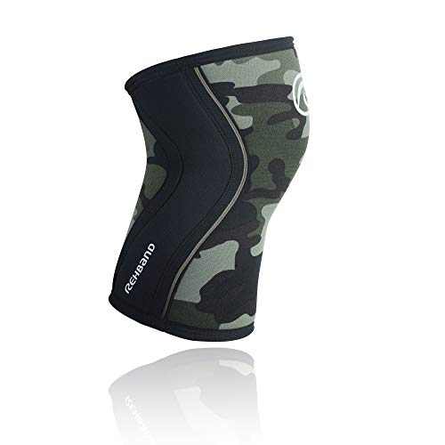 Rehband Rx Knee Sleeve - Rodillera (7 mm, talla M), color camuflaje y negro