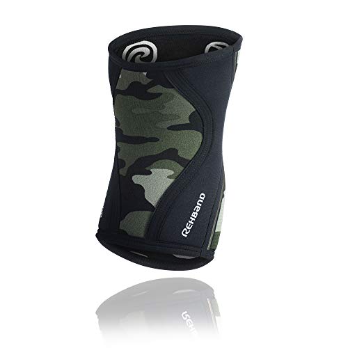 Rehband Rx Knee Sleeve - Rodillera (7 mm, talla M), color camuflaje y negro