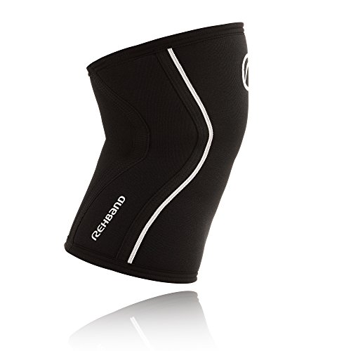 Rehband Rx - Rodillera (7 mm, talla L), color negro