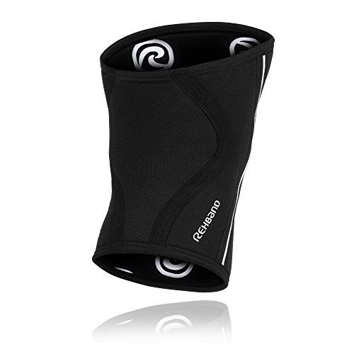 Rehband Rx - Rodillera (7 mm, talla L), color negro