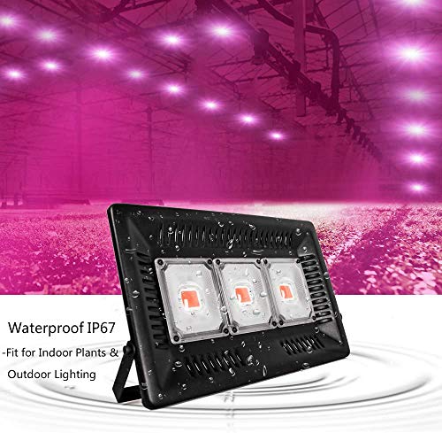 Relassy Lámpara de Planta 150W, COB LED Cultivo Full Spectrum Lámpara de Crecimiento, IP67 Lámpara de Cultivo Impermeable para Invernadero, Plantas de Interior, Hidroponía