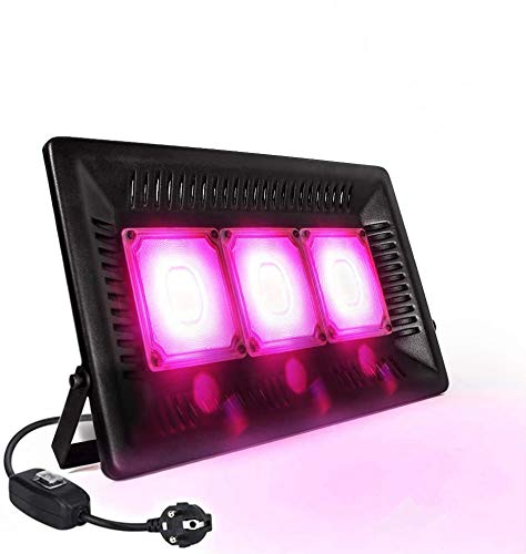 Relassy Lámpara de Planta 150W, COB LED Cultivo Full Spectrum Lámpara de Crecimiento, IP67 Lámpara de Cultivo Impermeable para Invernadero, Plantas de Interior, Hidroponía