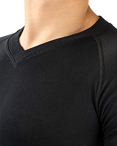 Relaxsan Zero 3010 (Negro, S) Camiseta Térmica Hombre Manga Corta Ropa Interior en Lana Merino y Fibra Dryarn