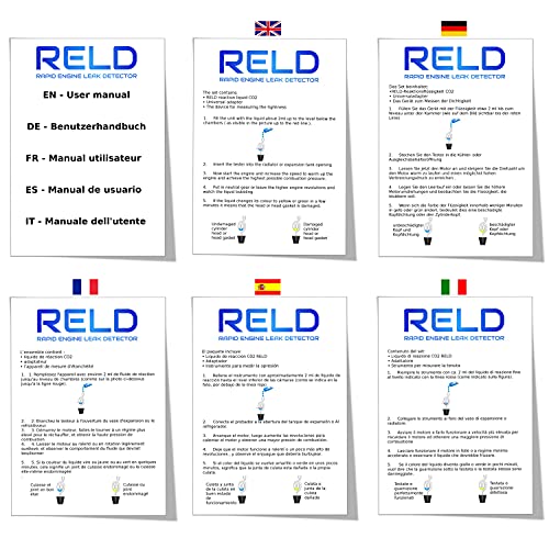 RELD - Detector de Culata Universal para Todos los Coches y Motocicletas, Detector de Fugas de CO2, para 50 Pruebas