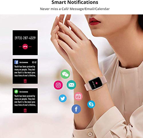 Reloj Inteligente Mujer,Smartwatch Hombre Impermeable IP68 Pulsera Actividad 1.3 Pulgada con Monitor de Ritmo cardíaco, Podómetro, Reloj Actividad para Xiaomi Huawei iPhone