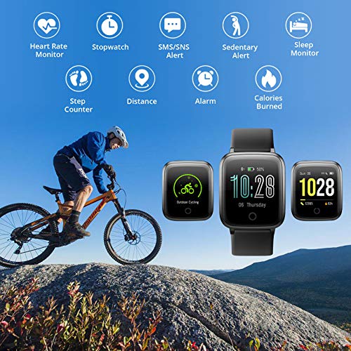 Reloj Inteligente Mujer,Smartwatch Hombre Impermeable IP68 Pulsera Actividad 1.3 Pulgada con Monitor de Ritmo cardíaco, Podómetro, Reloj Actividad para Xiaomi Huawei iPhone