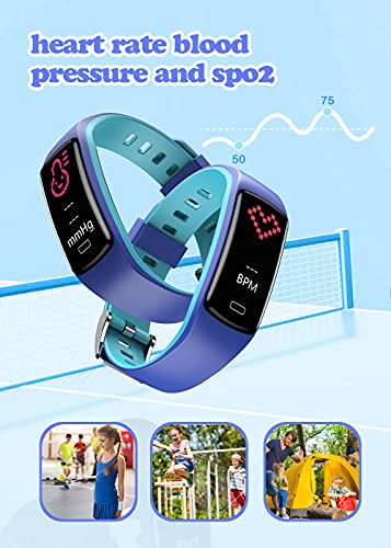 Reloj Inteligente Niño，CatShin Pulsera Actividad Inteligente con Monitor de Presión Arterial, Pulsómetro,Monitor de Sueño，Impermeable IP67 Deportivo Smartwatch Podómetro， Reloj Niño para Android iOS