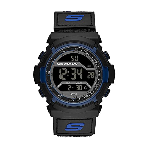 Relojes Skechers para Hombre FLOURNOY, Caja de 53 mm, Movimiento Digital, Correa de Nailon, Azul