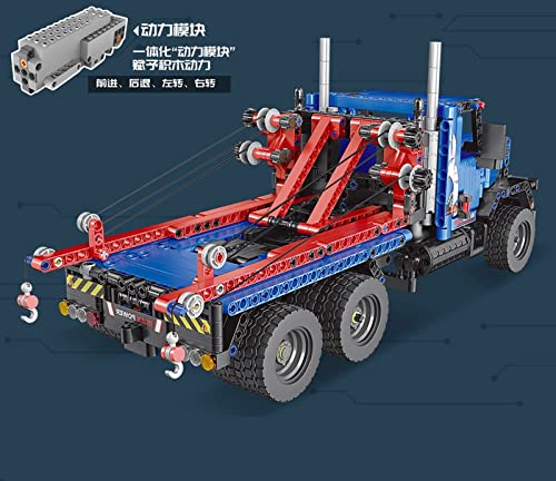 Remolque Tecnología, Bloques Construcción Transportador Coche 2,4 Ghz Con APP/RC-1064 + Piezas Bloques Terminales Tecnología Compatibles con Lego Technic