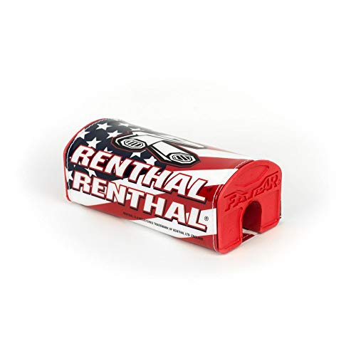 RENTHAL - Mousse De Guidon Moto Drapeau Usa Fatbar® - Guidon Sans Barre 28Mm - Mousse Rouge Avec Habillage Couleur Bleu/Blanc/Rouge Scratch