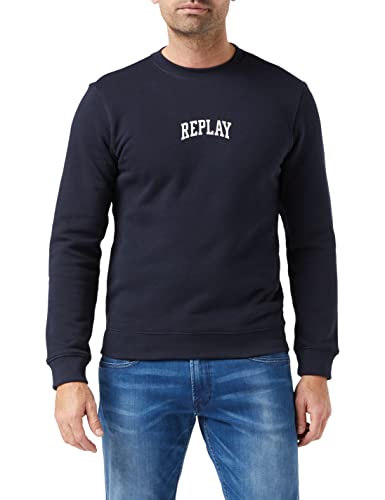 REPLAY M6115B.000.21842 Sudadera, 576 Midnight Blue, XL para Hombre