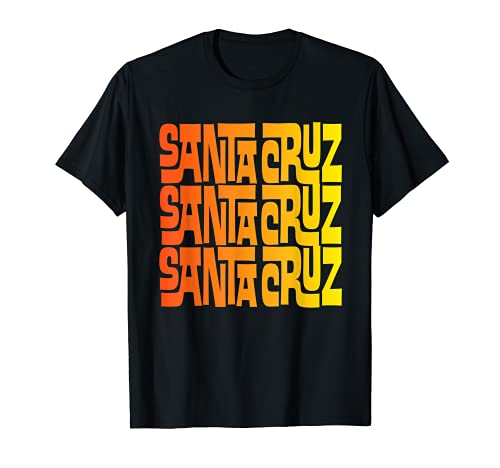 Retro Santa Cruz Amarillo Naranja Groovy Cool 70s Funky Gift Camiseta
