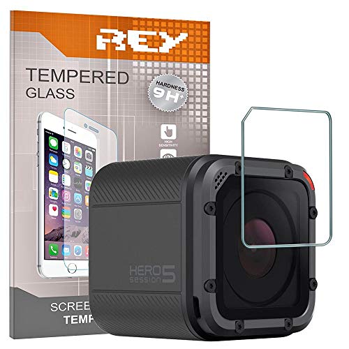 REY 3X Protector de Pantalla para GOPRO Hero 5 Session/GOPRO 4, Cristal Vidrio Templado Premium