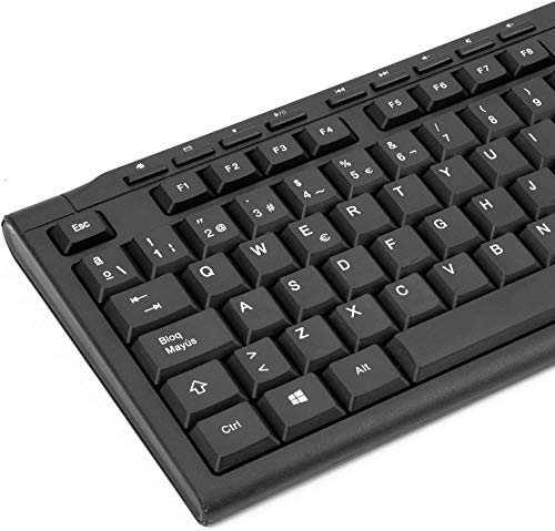 Rii RK907 USB - Teclado con Cable, QWERTY español, Negro