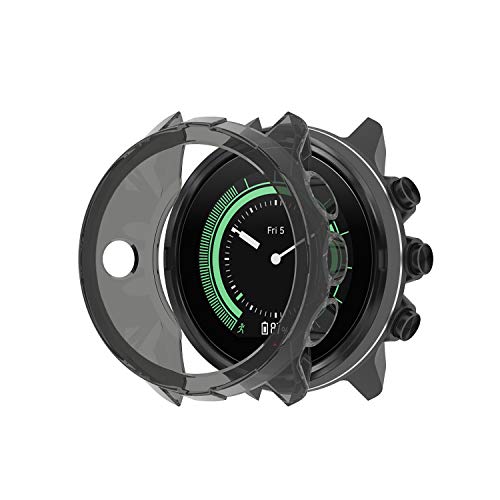 RLTech Funda para Suunto 9, Ultra Delgada Media-Cubierta Silicone Anti-Rasguños Case Cover para Suunto 9/Suunto 9 Baro/Suunto 9 Spartan Sport Wrist HR Baro, Negro