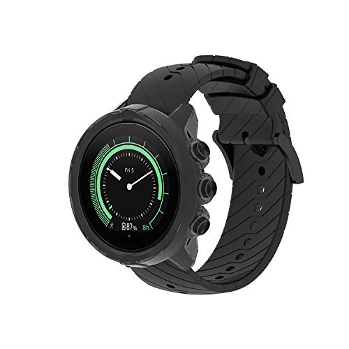 RLTech Funda para Suunto 9, Ultra Delgada Media-Cubierta Silicone Anti-Rasguños Case Cover para Suunto 9/Suunto 9 Baro/Suunto 9 Spartan Sport Wrist HR Baro, Negro