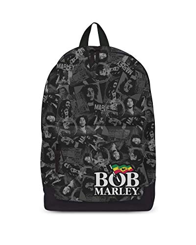 Rock Sax Bob Marley Mochila Collage Mochila en blanco y negro