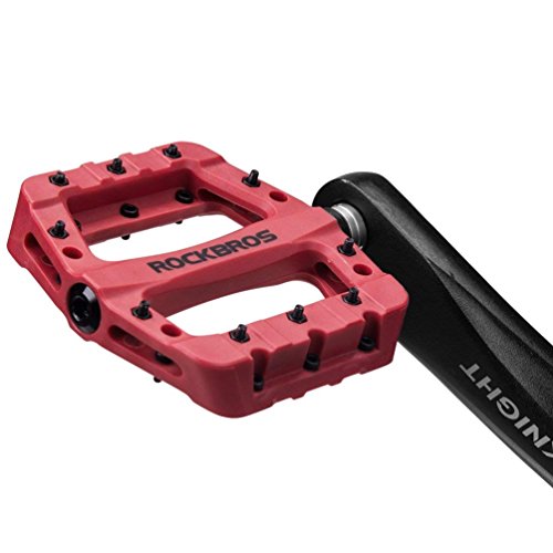 ROCKBROS Pedales Bicicleta de Nylon, para MTB BMX Bicicleta Carretera Gran Plataforma Antideslizante Ligeros, 9/16 Pulgadas