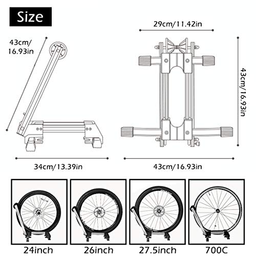 ROCKBROS Soporte Suelo para Bicicleta Aparcamiento Plegable Portátil para Interior, Estacionamiento de Aleación Compatible con 20"-29"