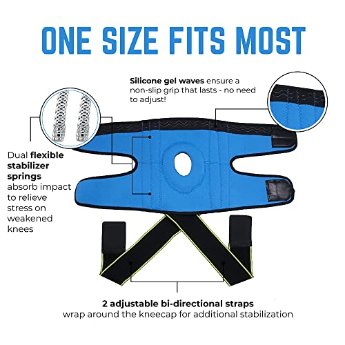 Rodillera con estabilizadores laterales y almohadillas de gel para rodilla.