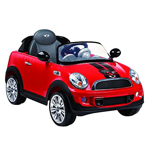 Rollplay 32412 Coche eléctrico Premium, con Mando a Distancia, Marcha atrás, para niños a Partir de 3 años, hasta 35 kg, Batería 12 V, hasta 4 km/h, Mini Cooper S Roadster, Rojo