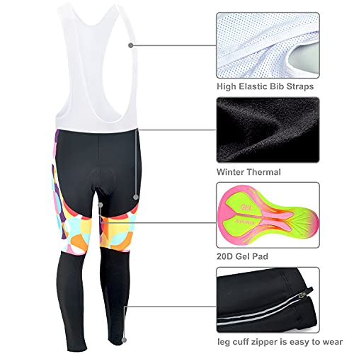 Ropa Ciclismo Mujer Invierno, Alto Elástico Maillot Ciclismo con Vellón Térmico y Pantalones Largos Ciclismo para MTB