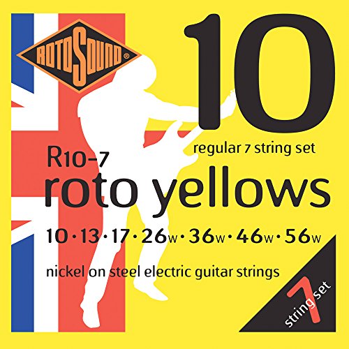 Rotosound R10-7 - Juego de cuerdas para guitarra eléctrica de níquel, 10 13 17 26 36 46 56