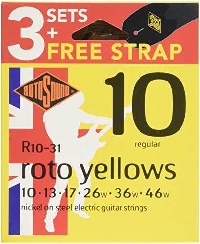 Rotosound R10VP Value Pack R10 (3 Sets R10 + FREE Strap)