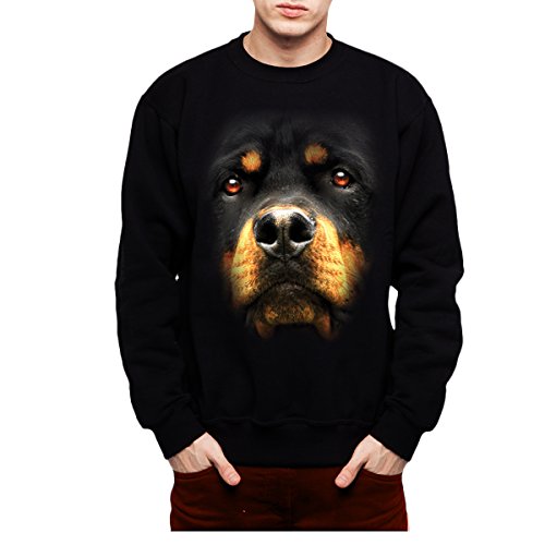 Rottweiler Perro Animales Hombre Sudadera Negro M